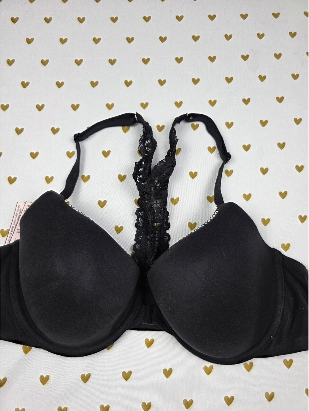 Victorias Secret Black Front Close racerback Bra 36C Lined demi
